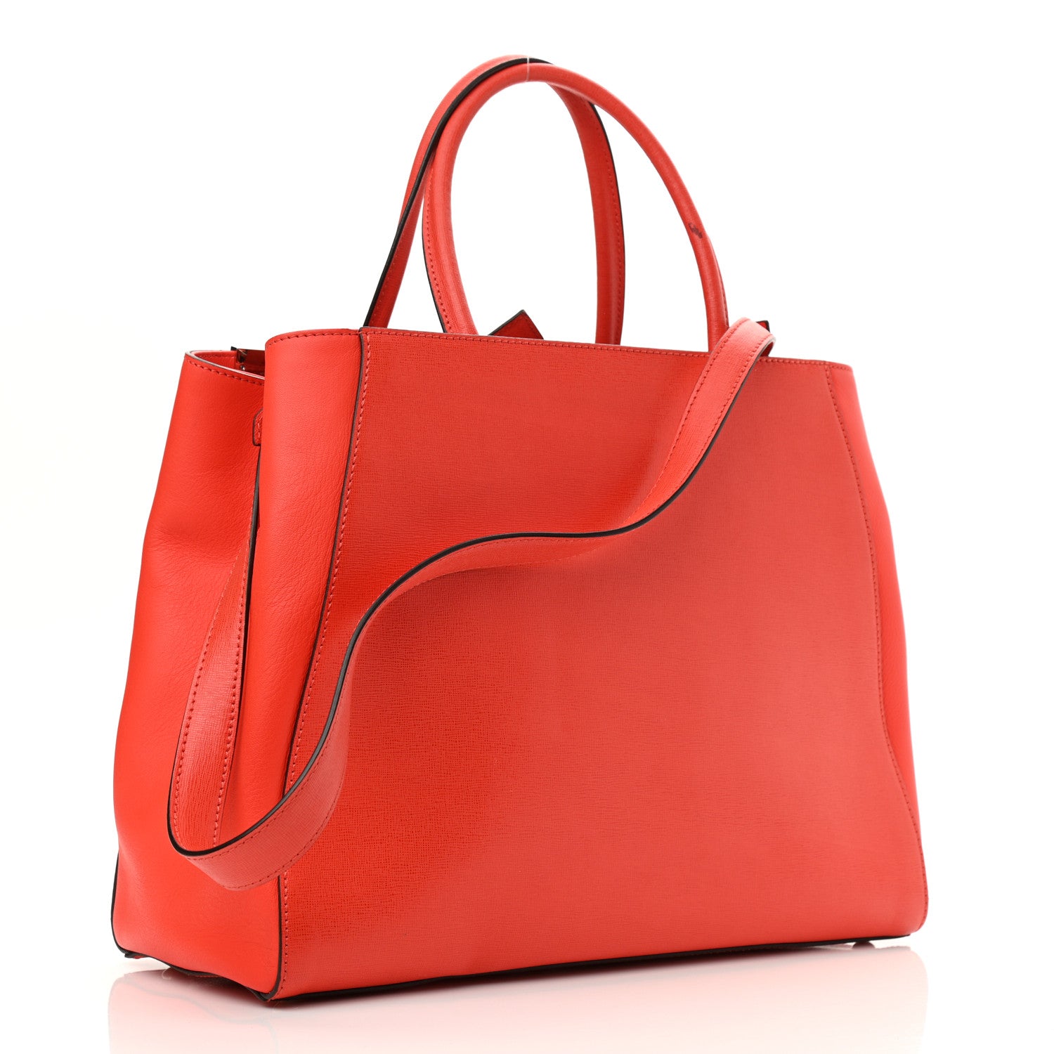 Fendi Vitello Elite Regular 2Jours Tote Papavero 3 of 13