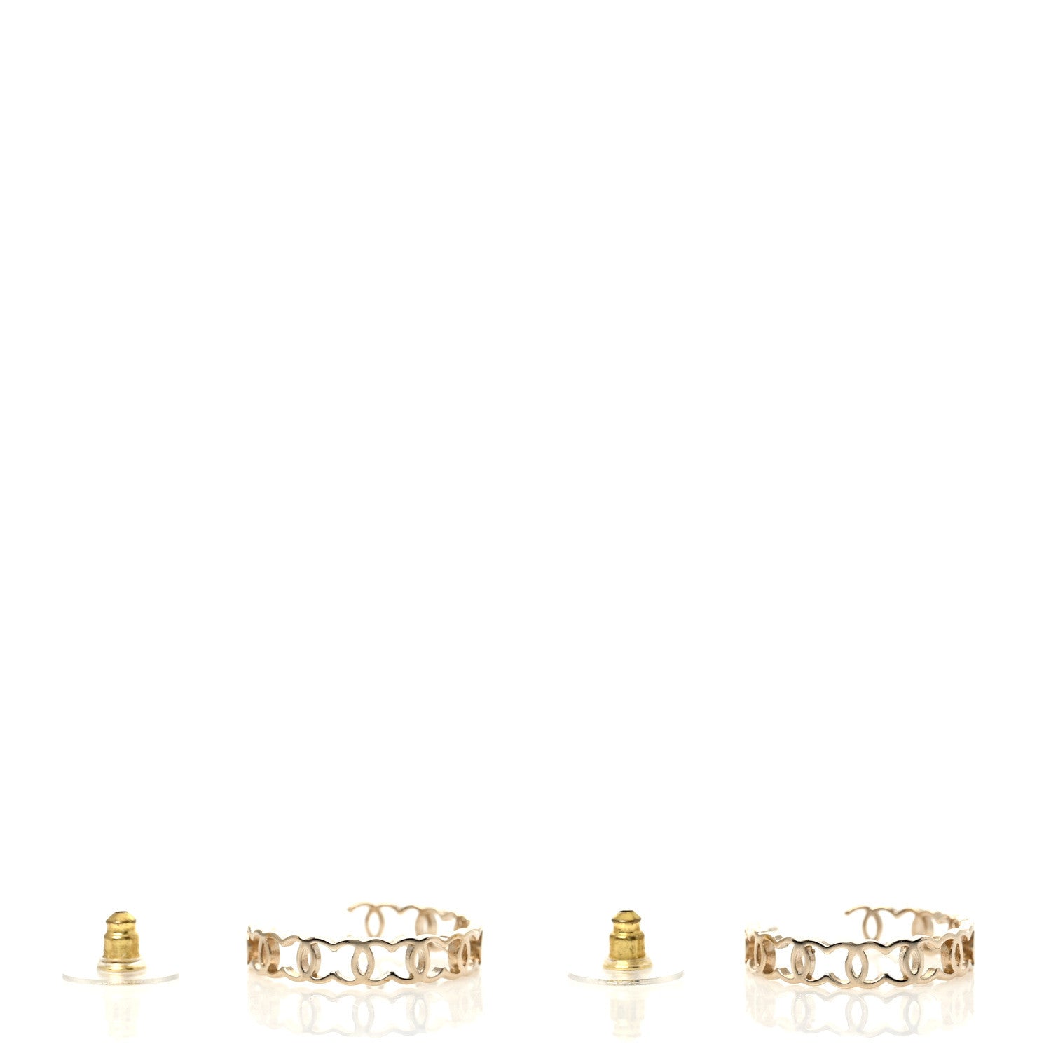 Chanel Metal CC Hoop Earrings Gold 3 of 6
