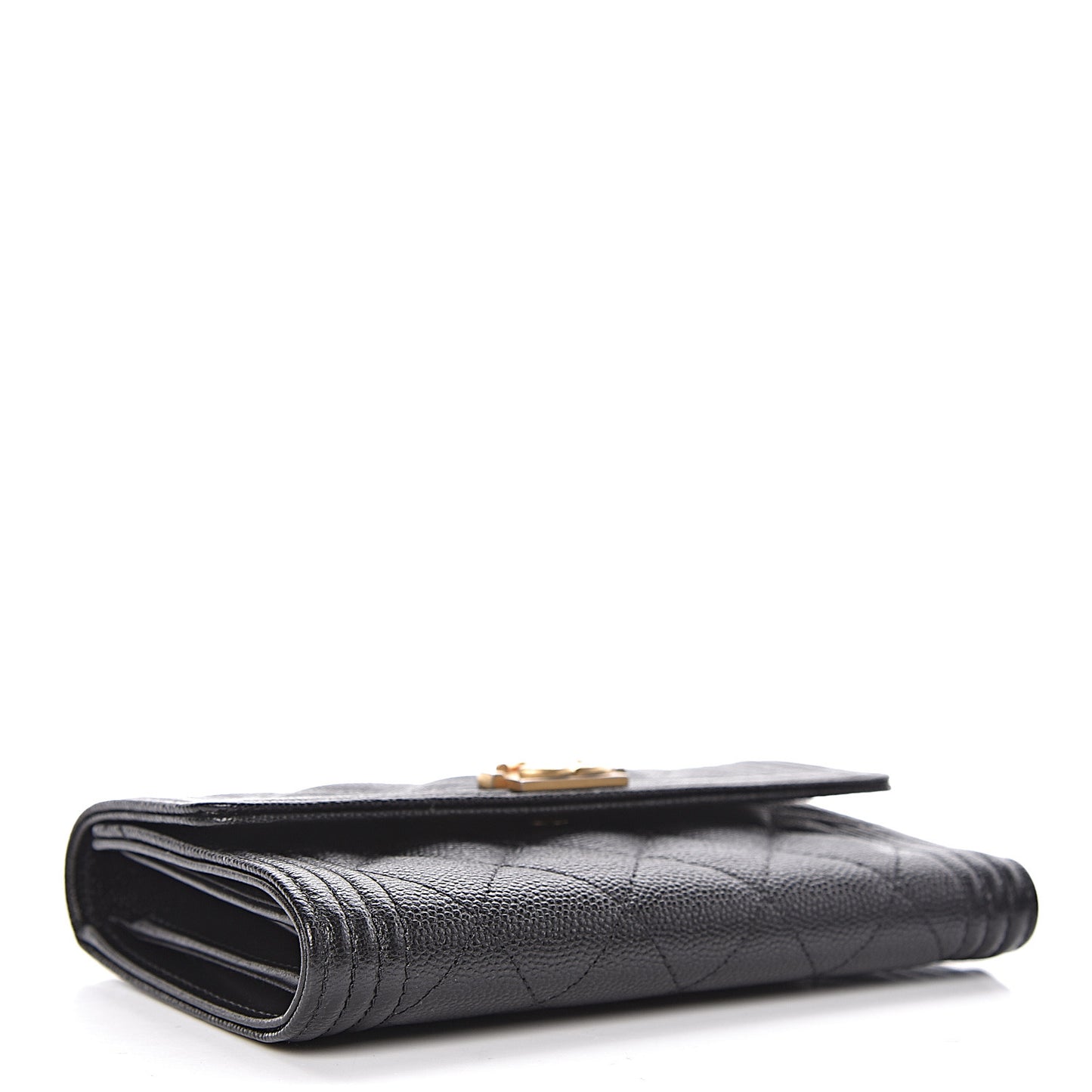 Caviar Quilted Medium Boy Flap Wallet Black