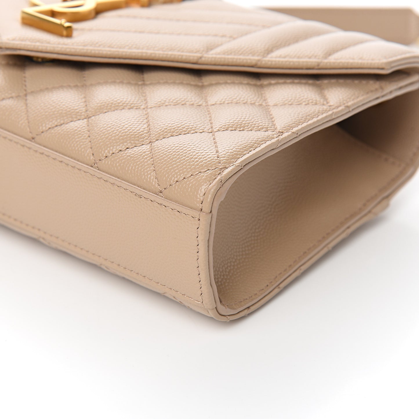 Grain De Poudre Textured Mixed Matelasse Triquilt Small Monogram Satchel Dark Beige