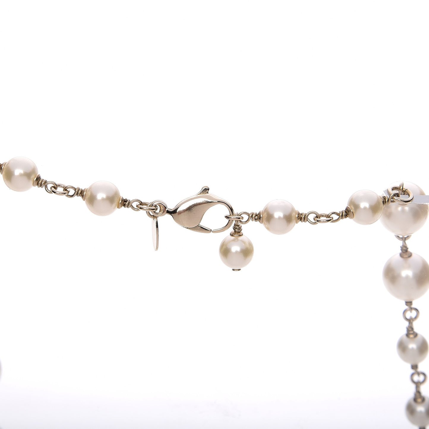 Pearl CC Long Necklace Gold