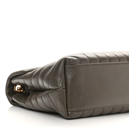 Saint Laurent Calfskin Y Quilted Monogram Medium Loulou Chain Satchel Dark Khaki 10 of 12