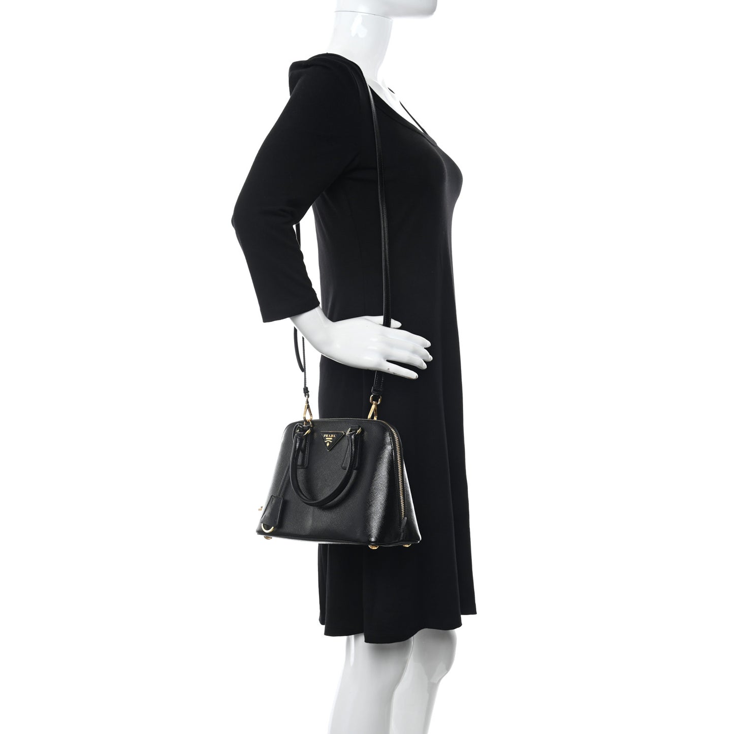 Saffiano Vernice Lux Small Promenade Tote Black