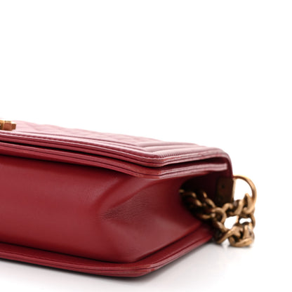 Chanel Lambskin Quilted New Medium Boy Flap Dark Red 10 of 11