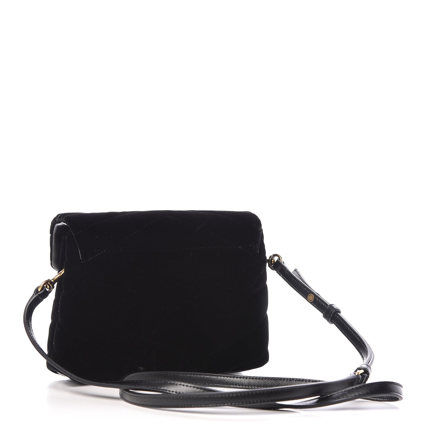 Velvet Y Quilted Monogram Toy Loulou Crossbody Bag Black