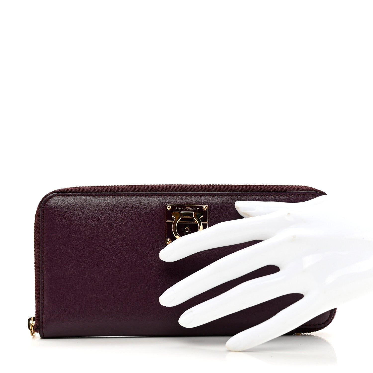 Salvatore Ferragamo Calfskin Sookie Zip Wallet Purple 2 of 6