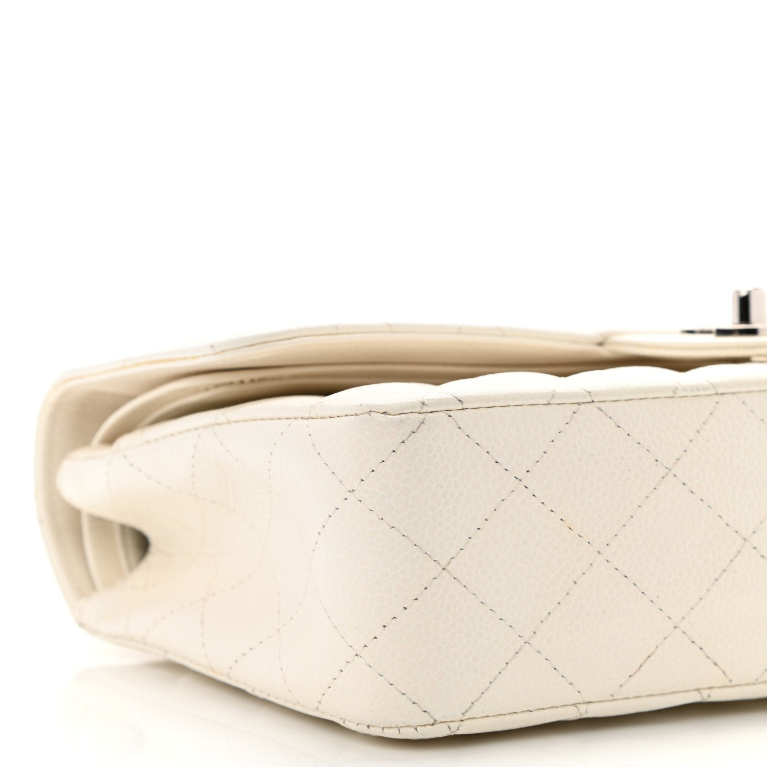 Chanel Caviar Quilted Medium Double Flap White 9 of 12