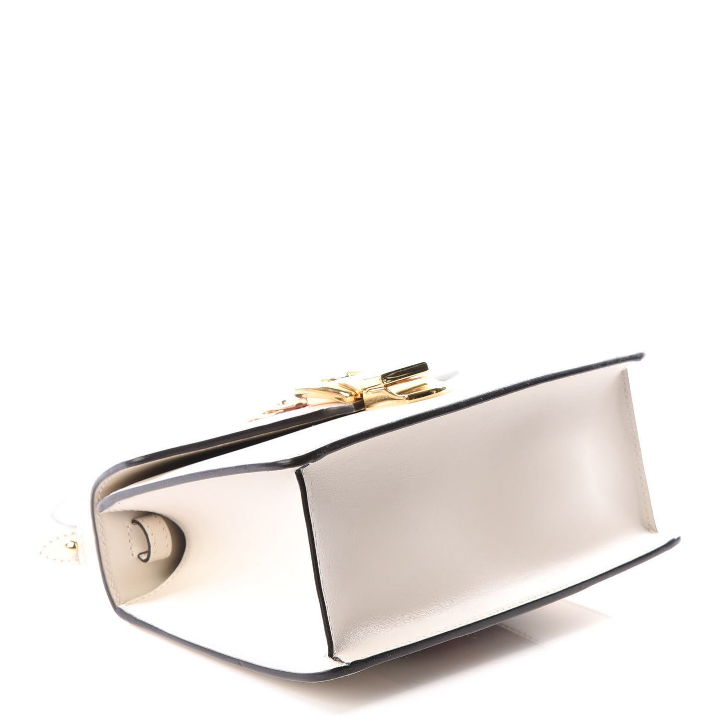 Calfskin Mini Sylvie Top Handle Bag White