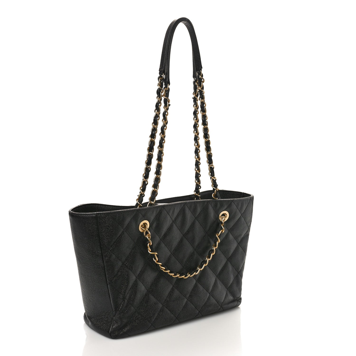 Chanel Caviar Quilted Small Shopping Tote Black 3 of 10