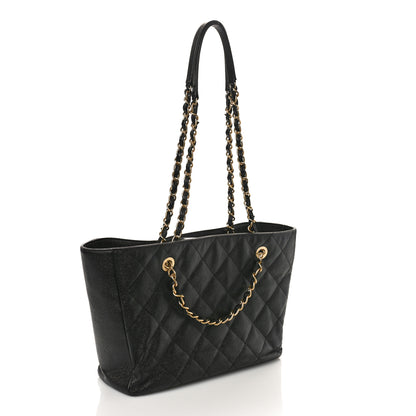 Chanel Caviar Quilted Small Shopping Tote Black 3 of 10