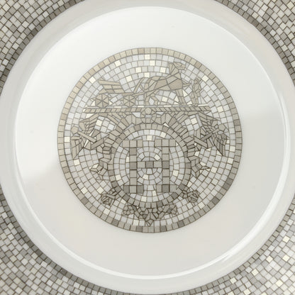 Hermes Porcelain Mosaique Au 24 Breakfast Cup And Saucer Set Of 2 Platine 9 of 11