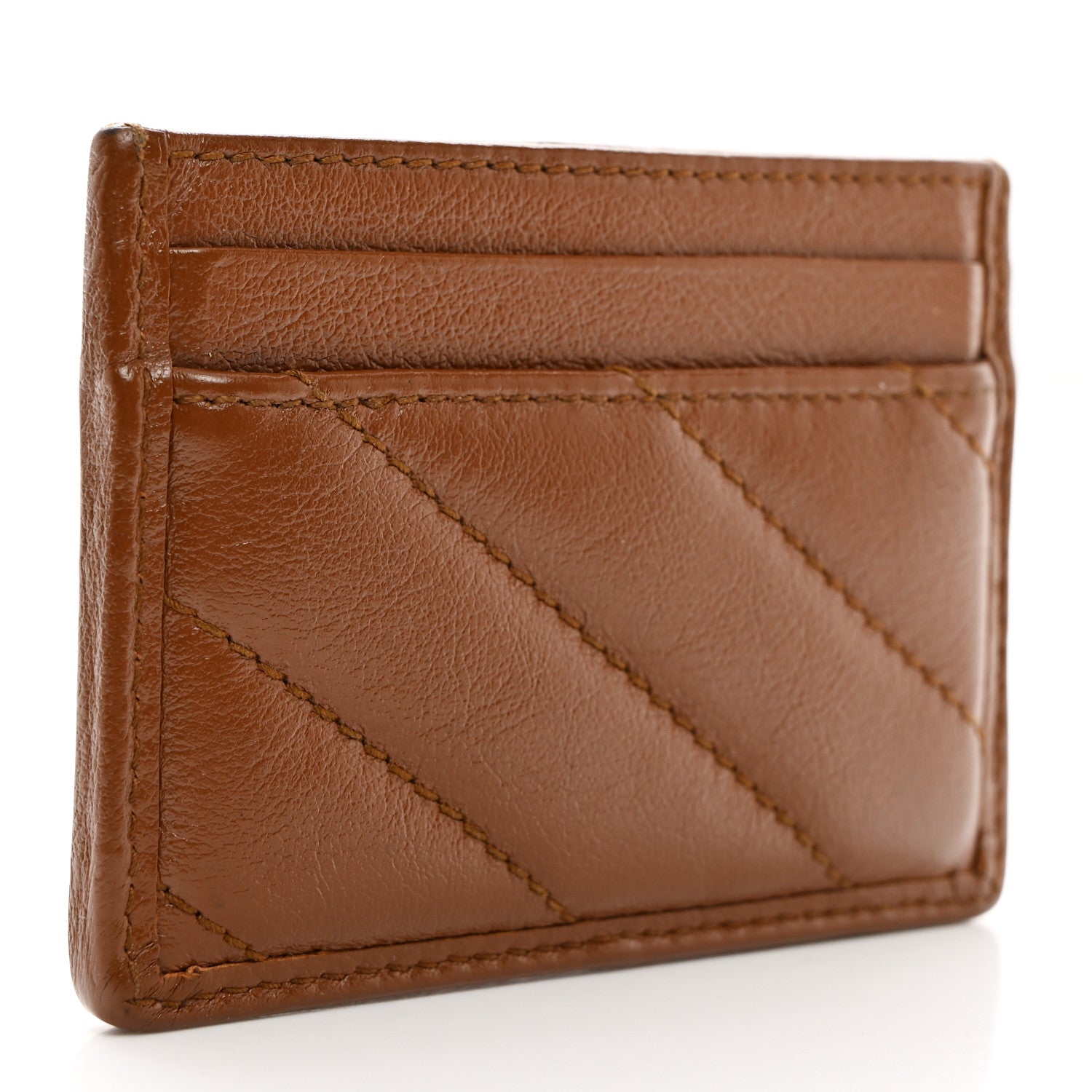 Gucci Azalea Calfskin Matelasse Diagonal GG Marmont Card Holder Cuir 3 of 7