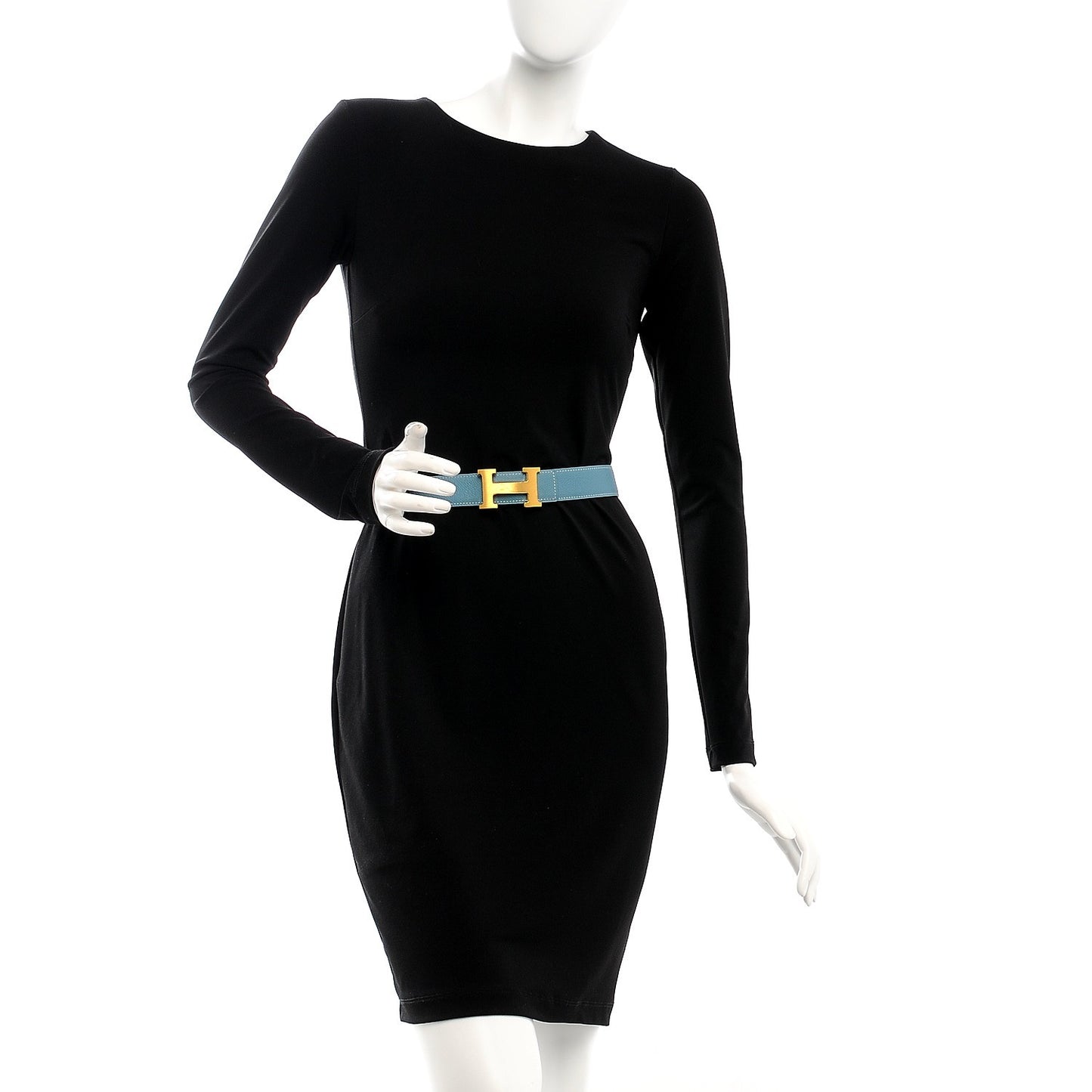 Epsom Swift 32mm H Belt 80 Blue Jean White