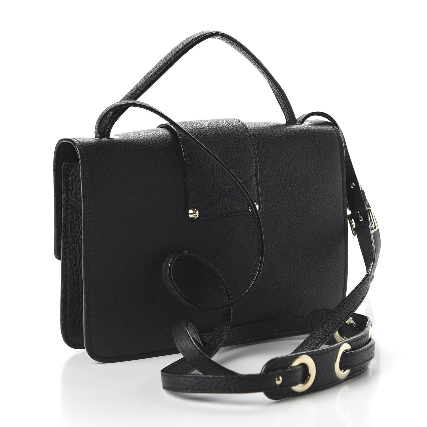 Grainy Pebbled Rebel Crossbody Bag Black