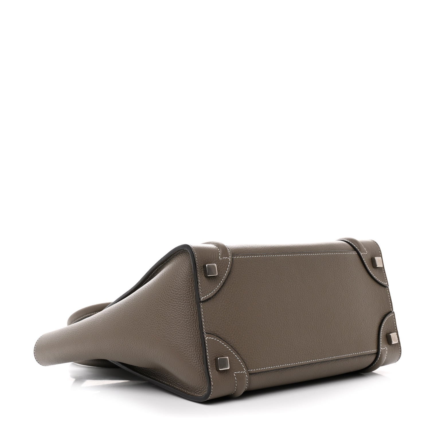 Celine Drummed Calfskin Micro Luggage Souris 4 of 10