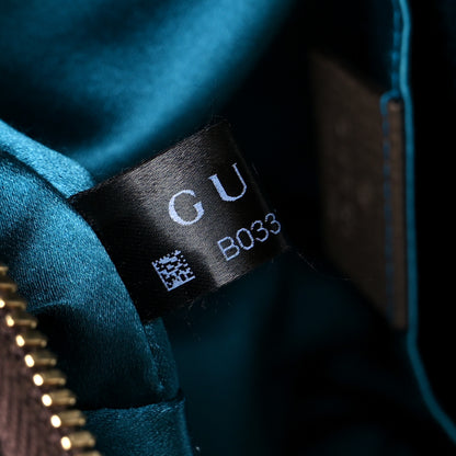 Gucci GG Supreme Monogram Textured Dollar Calfskin Web Small Ophidia Dome Shoulder Bag Beige Ebony New Acero 8 of 11