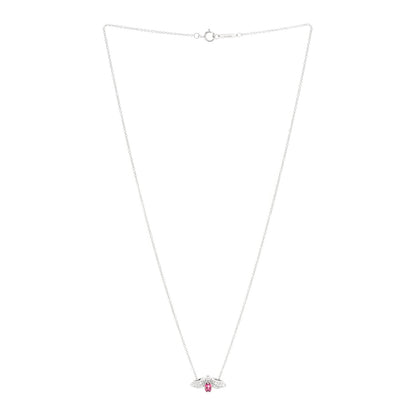 Tiffany Platinum Diamond Rubellite Paper Flowers Firefly Pendant Necklace 3 of 7