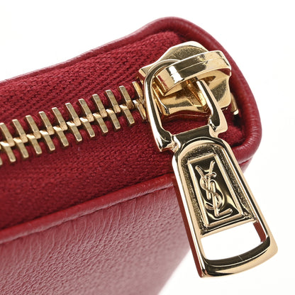 Saint Laurent Chevre Belle De Jour Zip Around Wallet Rouge Orient 9 of 10