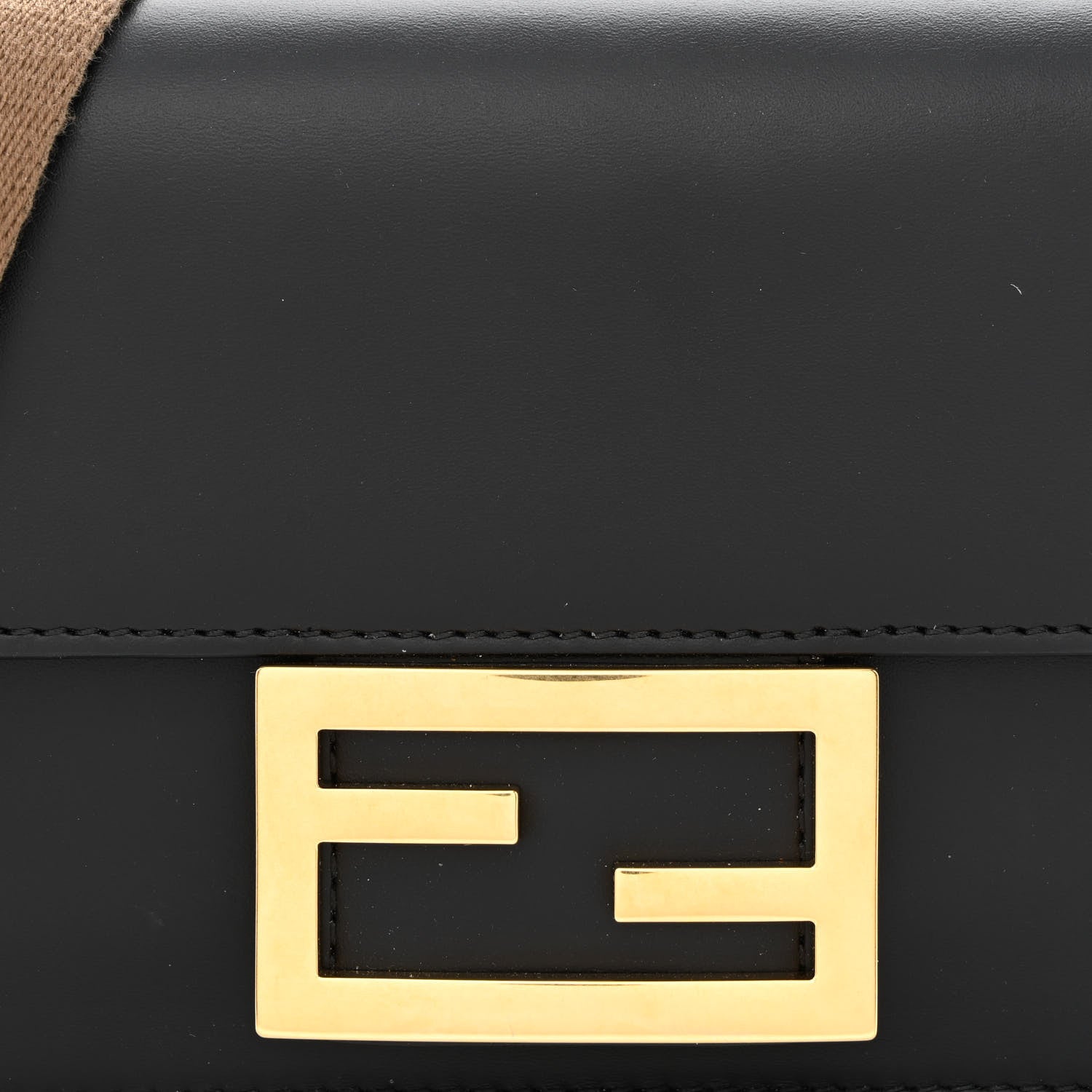 Fendi Vitello King Mini Flat Baguette Black 8 of 10