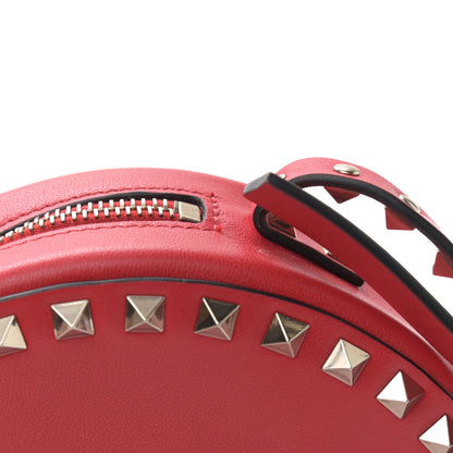 Valentino Garavani Calfskin Rockstud Round Crossbody Bag Rouge Pur 10 of 10