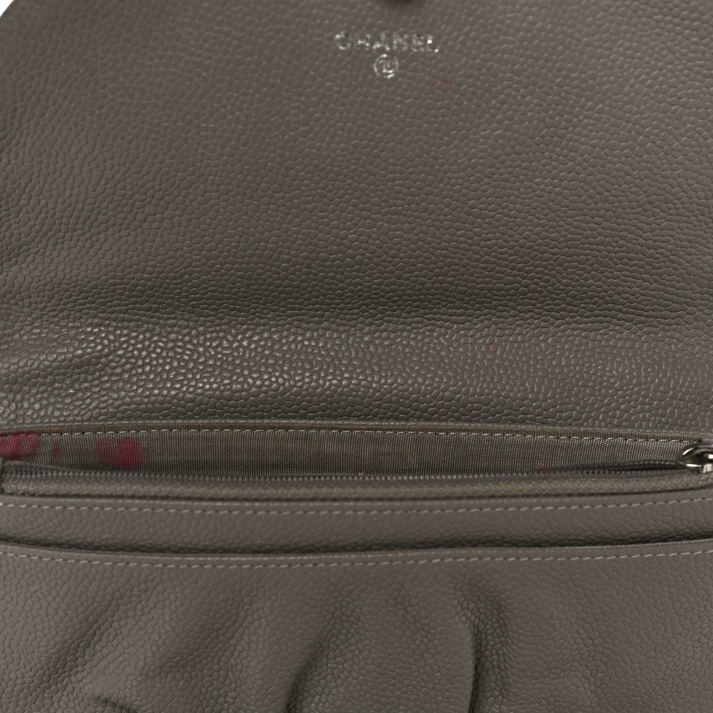 Caviar Half Moon Wallet On Chain WOC Grey