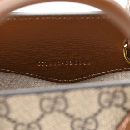 Gucci GG Supreme Monogram Azalea Calfskin Mini Retro Interlocking G Tote Bag Beige Ebony Brown Sugar 7 of 11