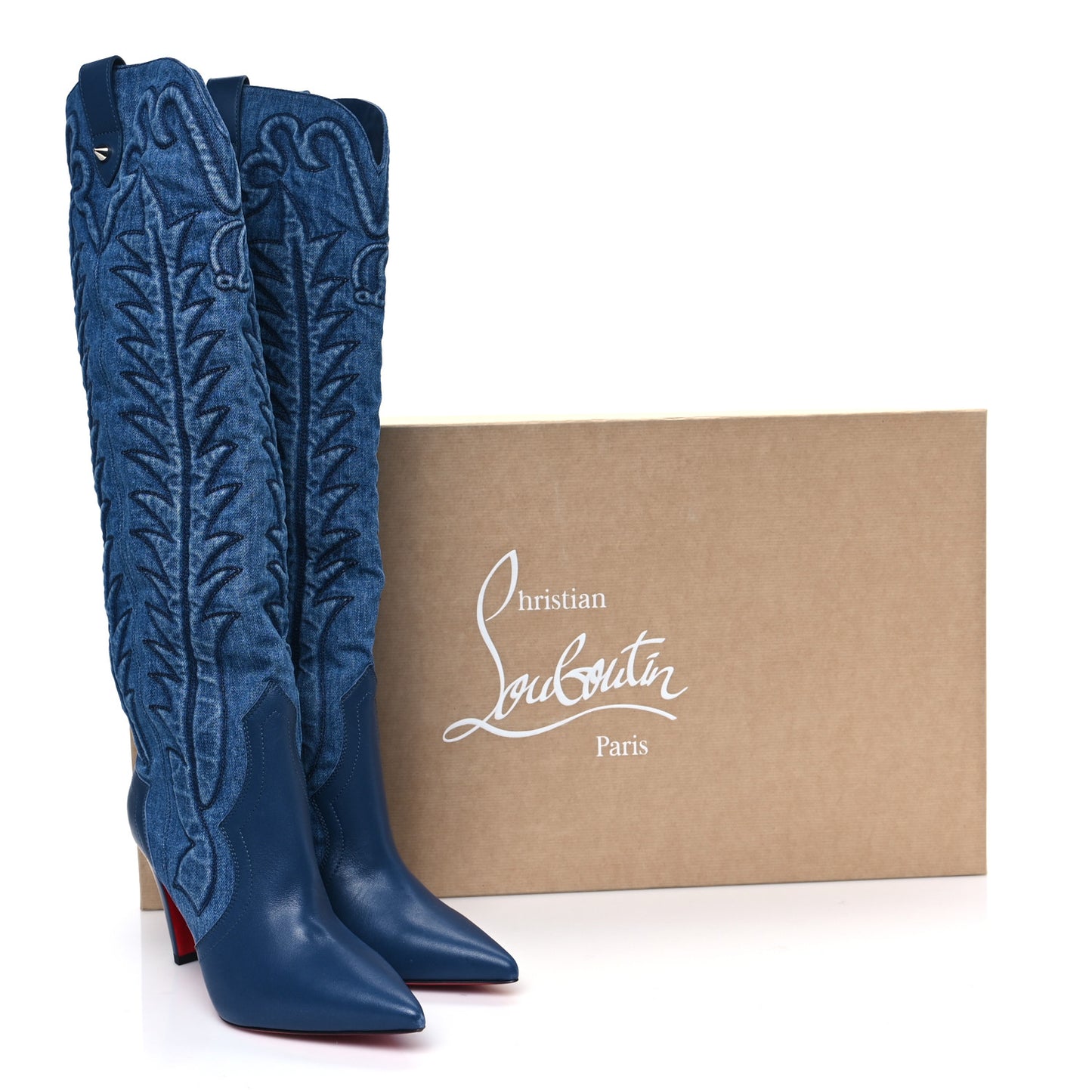 Nappa Denim Santia Botta 85 Tall Boots 39 Blue