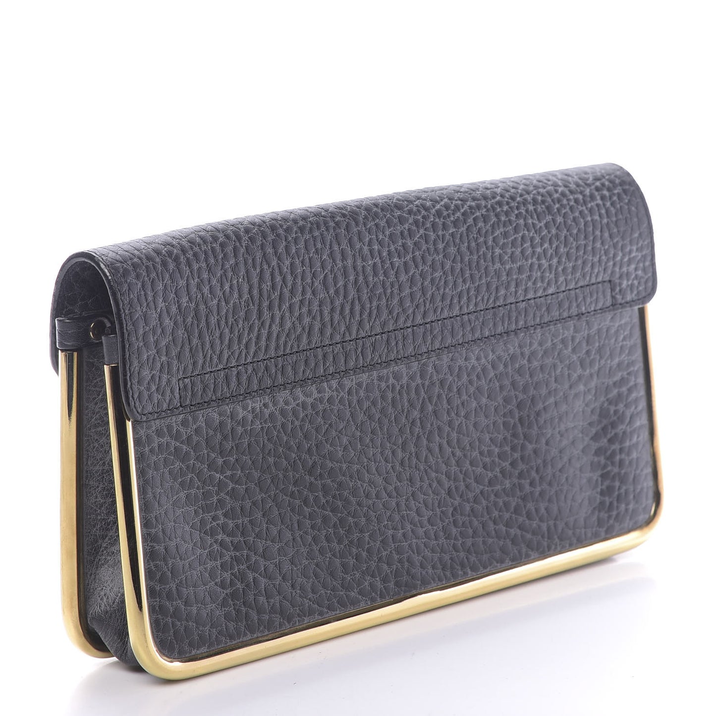 Grained Calfskin Sally Clutch Black