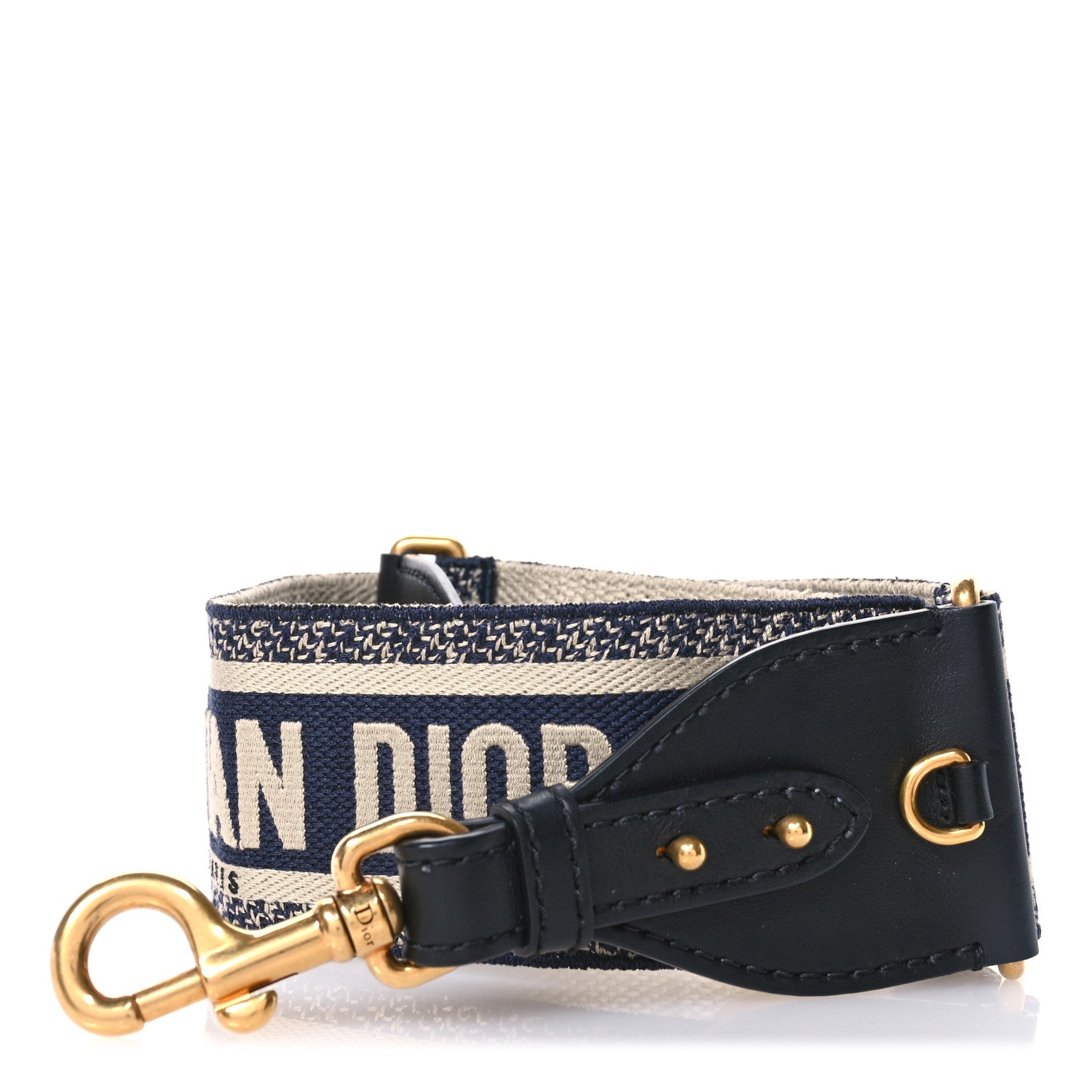 Christian Dior Canvas Embroidered Shoulder Strap Blue 1 of 4