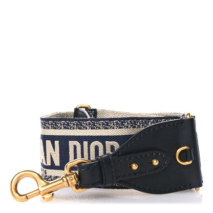 Christian Dior Canvas Embroidered Shoulder Strap Blue 1 of 4