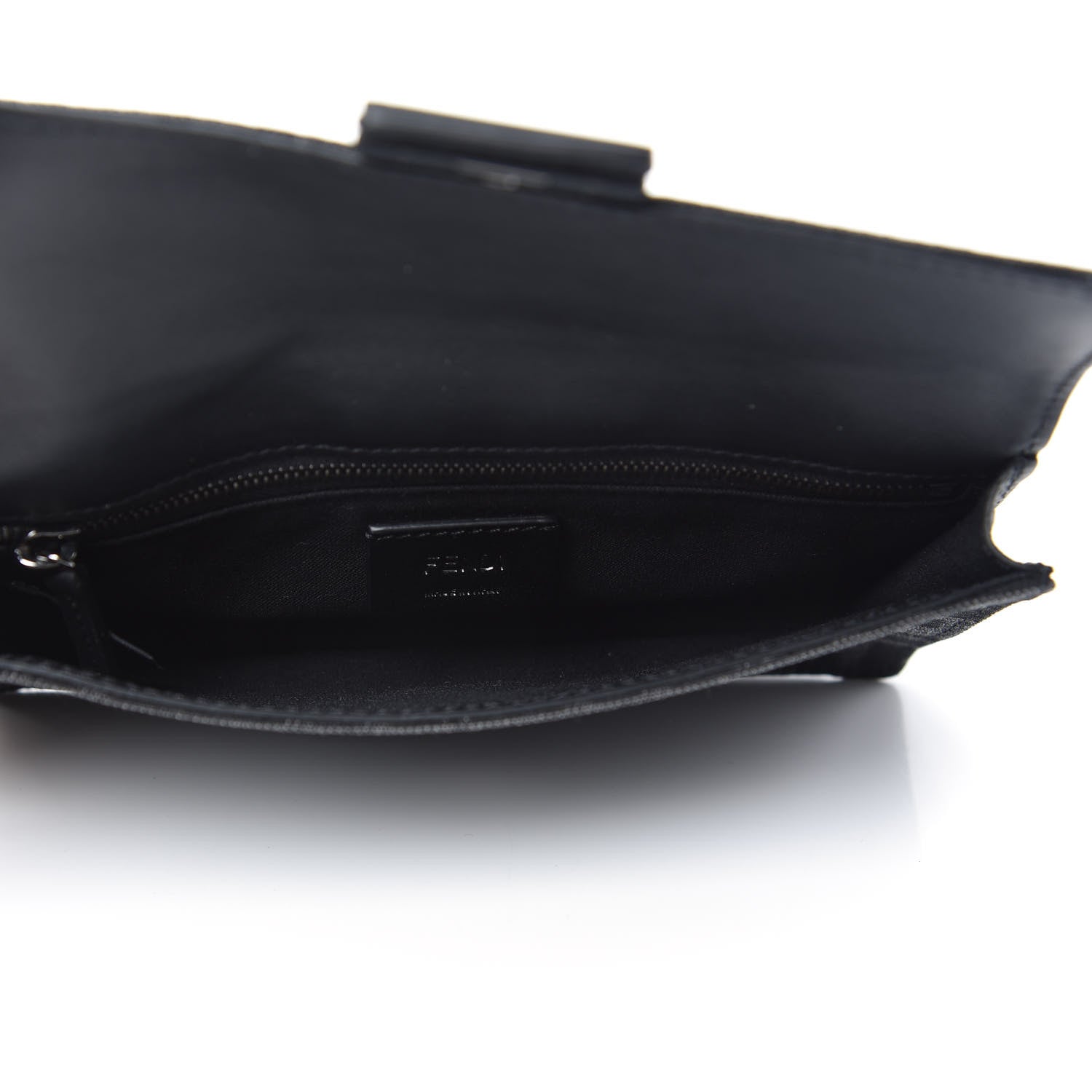 Fendi Recycled Fabric Jacquard Vitello Grace FF 1974 Baguette Belt Pouch Asfalto Black 5 of 9