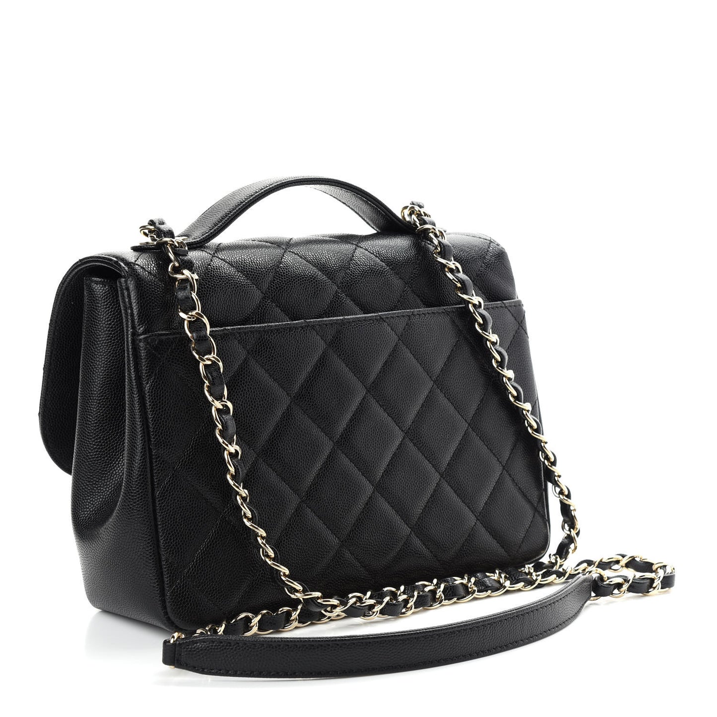 Caviar Quilted Small Business Affinity Flap Black
