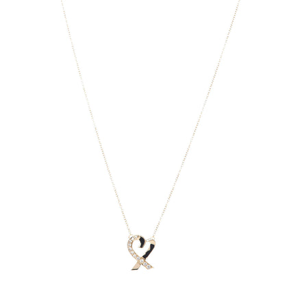 Tiffany 18K Yellow Gold Diamond Small Paloma Picasso Loving Heart Pendant Necklace 1 of 6