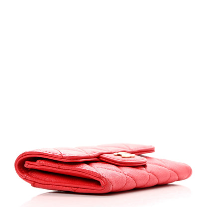 Chanel Caviar Quilted Flap Card Holder Wallet Red 4 of 7