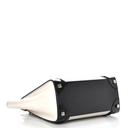 Celine Sleek Calfskin Micro Bi-Color Luggage Black White 4 of 12