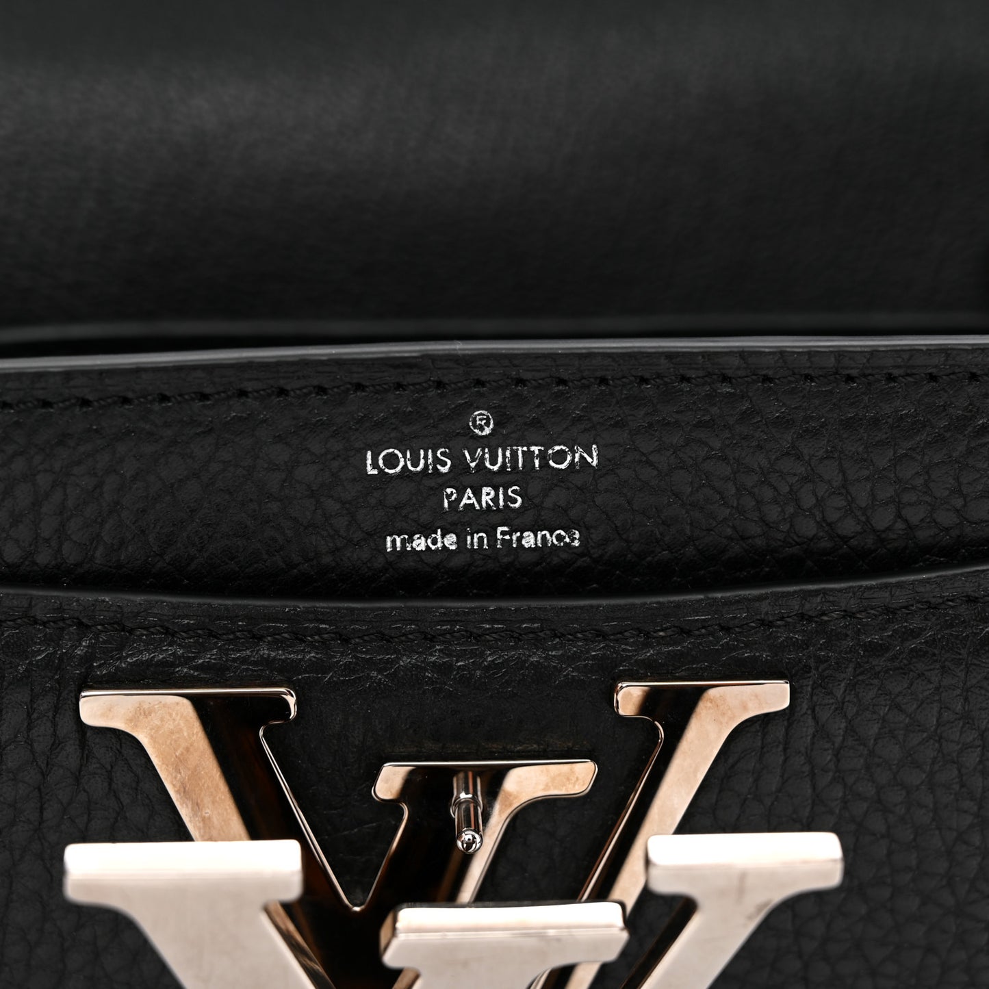 Grained Calfskin Vivienne LV Black