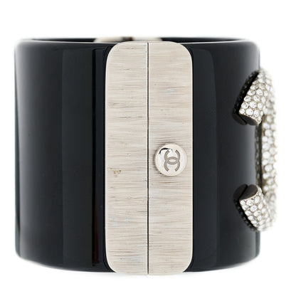 Chanel Resin Crystal CC Cuff Black 3 of 6