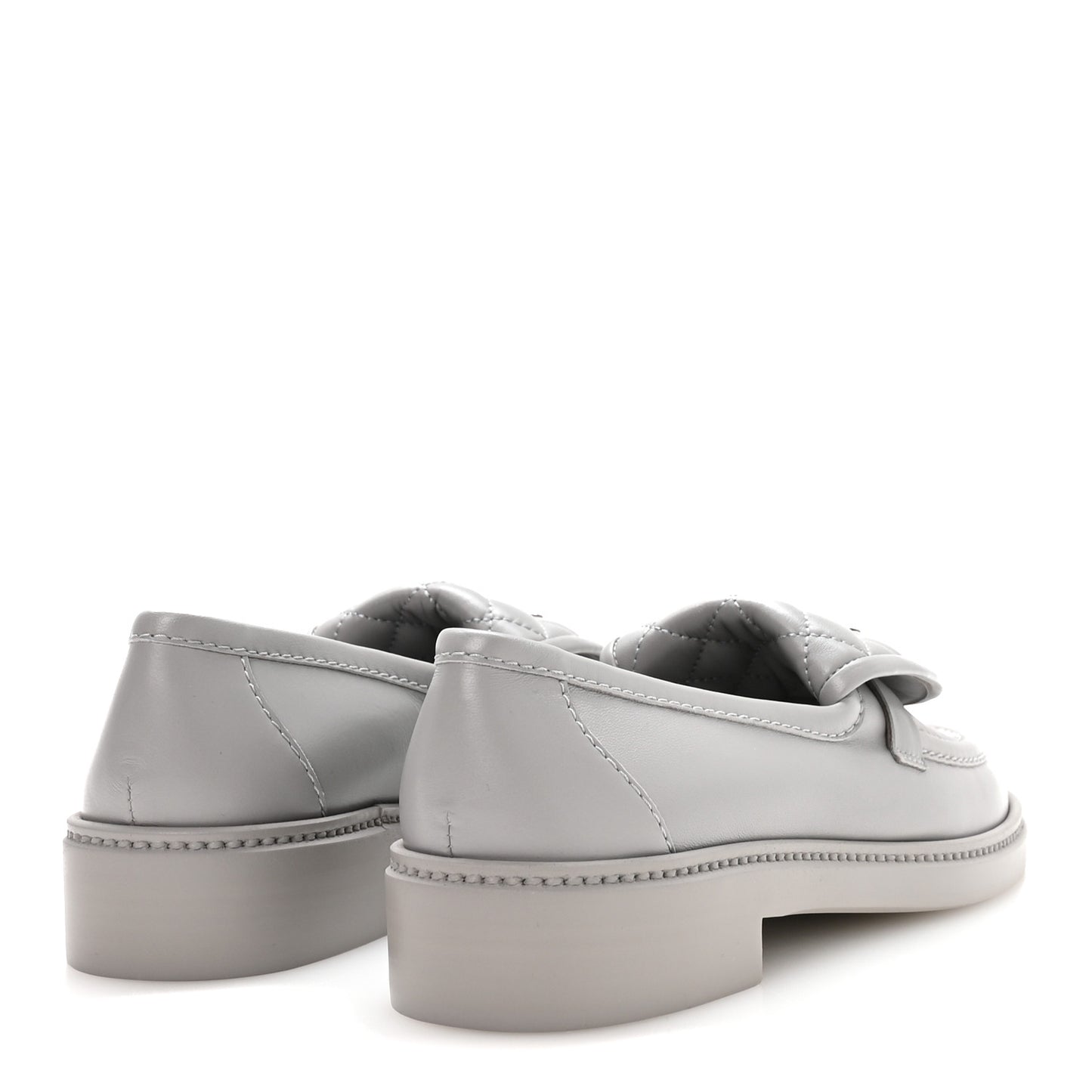 Lambskin Quilted CC Turnlock Loafers 39 Grey
