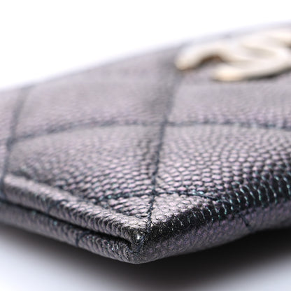 Chanel Iridescent Caviar Quilted Card Holder Black 10 of 11