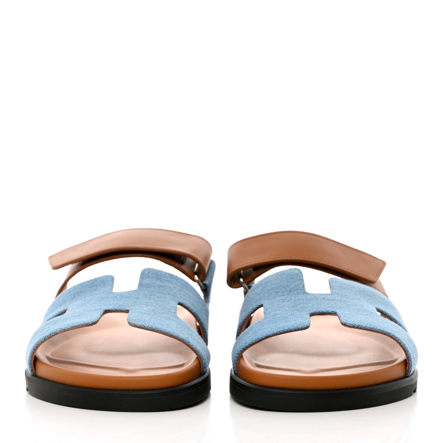 Denim Calfskin Womens Chypre Sandals 41 Bleu Clair Naturel