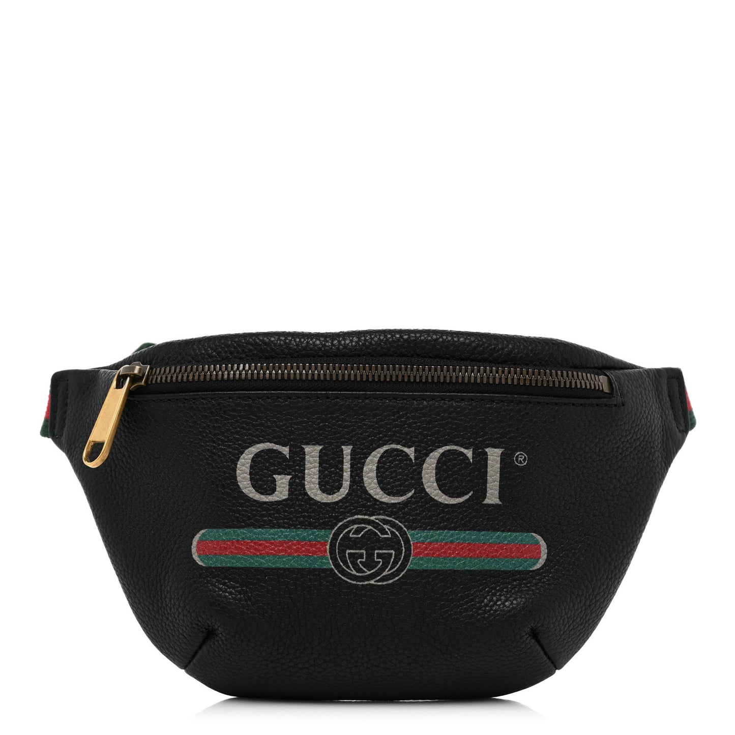 Grained Calfskin Small Logo Belt Bag Black