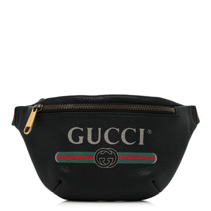 Gucci Grained Calfskin Small Logo Belt Bag Black 1 of 8
