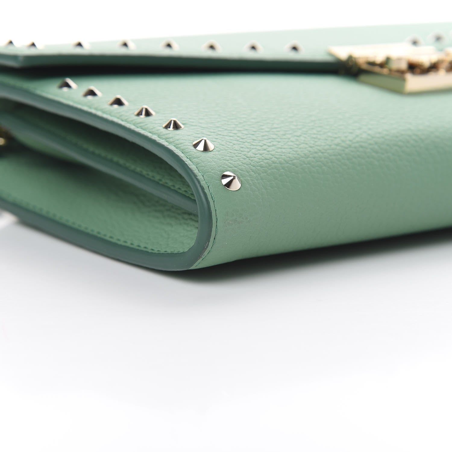 MCM Calfskin Studded Large Crossbody Wallet Mint 5 of 9