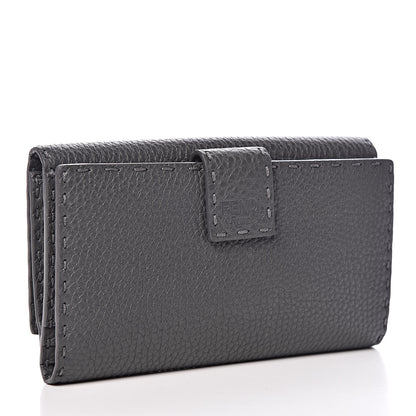 Fendi Cuoio Romano Selleria Peekaboo Continental Wallet Asfalto 3 of 10