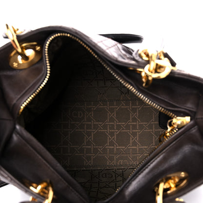 Christian Dior Lambskin Cannage Medium Lady Dior Dark Brown 5 of 14