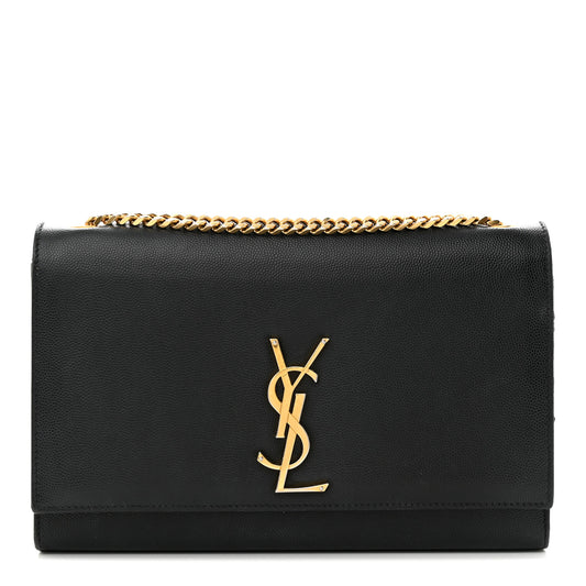 Grain De Poudre Medium Classic Monogram Kate Satchel Black