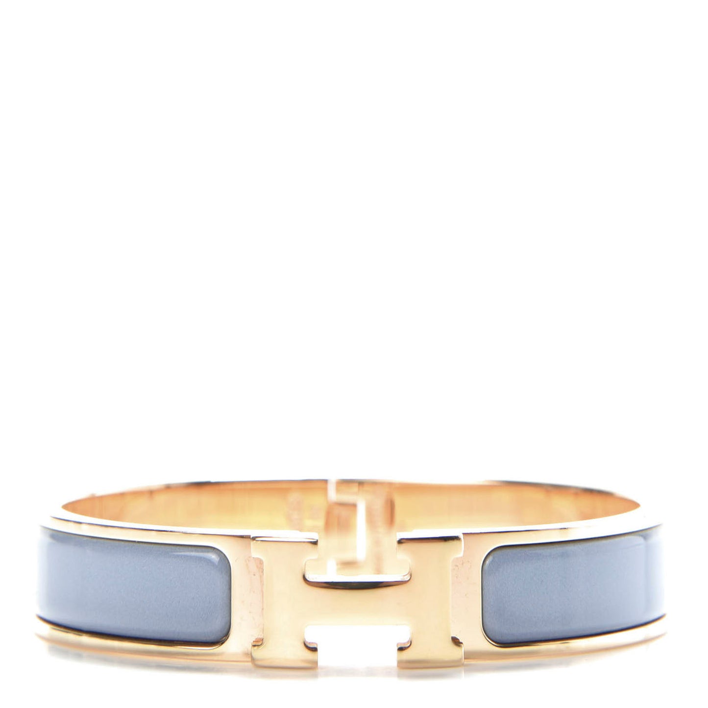 Enamel Narrow Clic Clac H Bracelet PM Bleu Chardon
