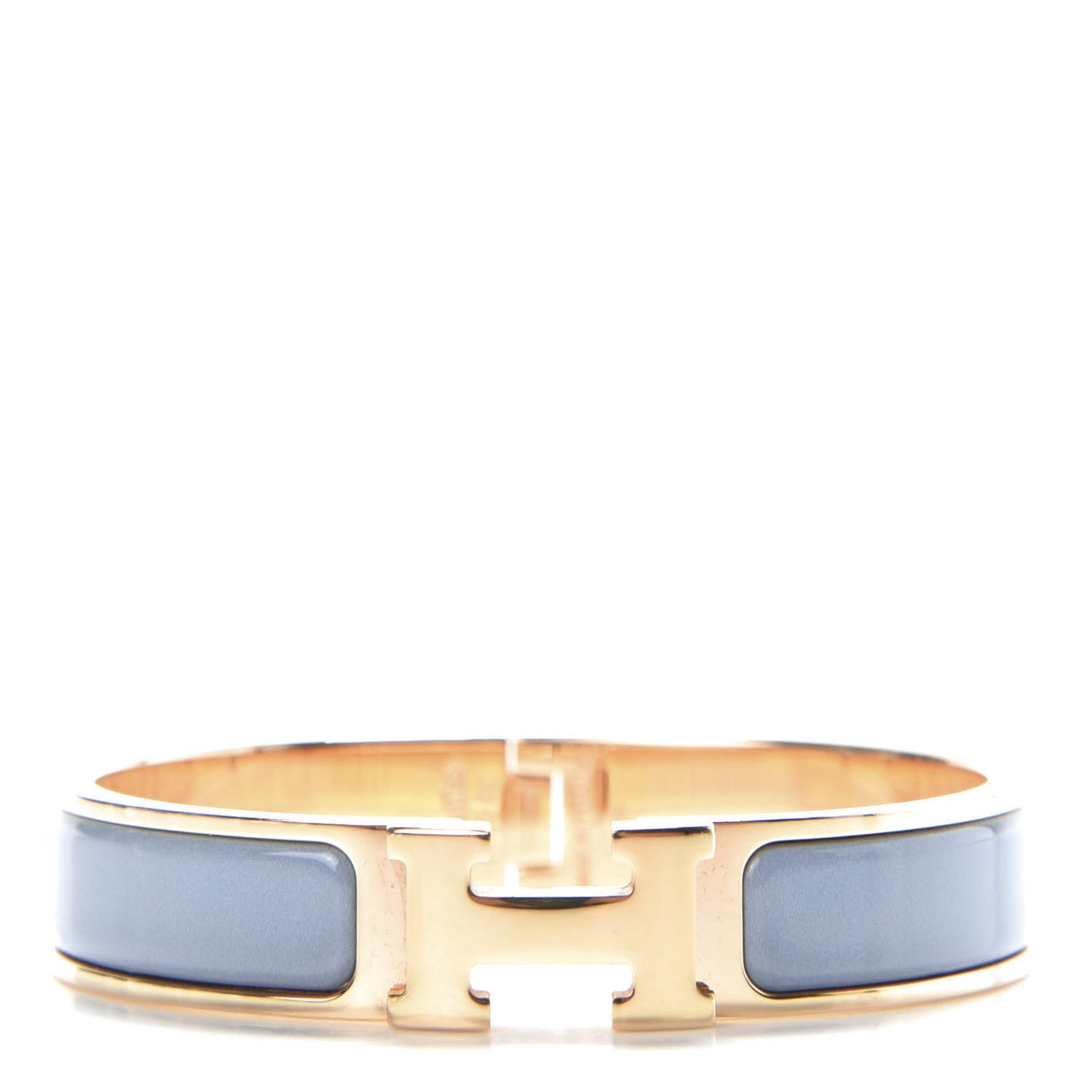 Hermes Enamel Narrow Clic Clac H Bracelet PM Bleu Chardon 1 of 4