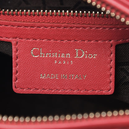 Christian Dior Lambskin Cannage Medium Lady Dior Red 7 of 12