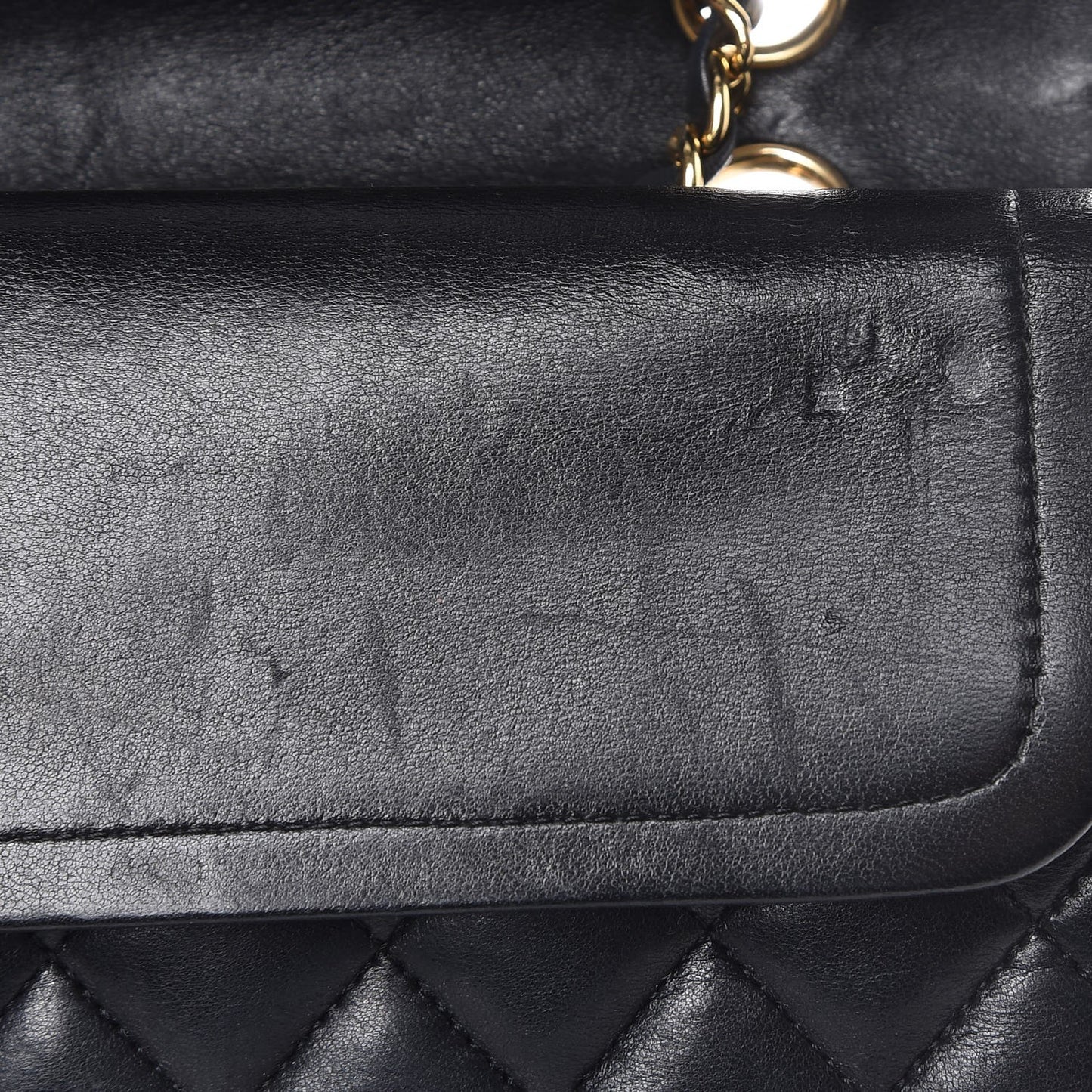 Lambskin Quilted Medium Double Flap Black
